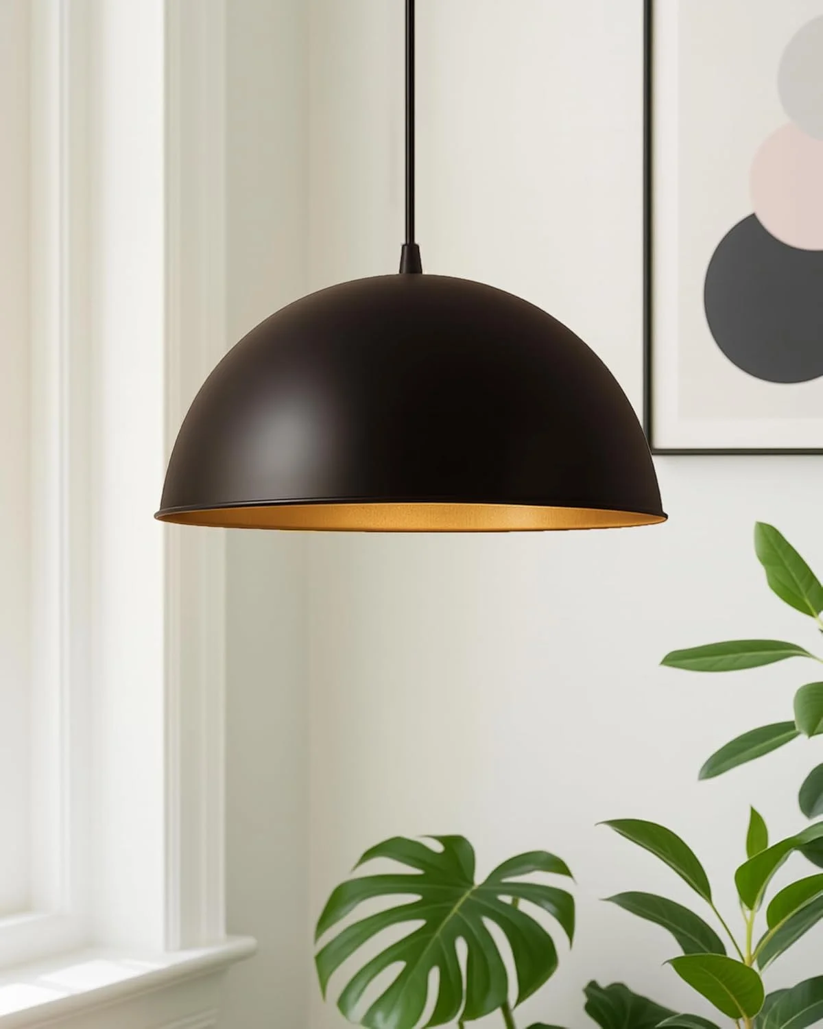 Homesake® آویز سقفی فلزی مشکی، لوستر دکوراتیو وینتیج برای دکوراسیون منزل، اتاق نشیمن، اتاق خواب، بسته 1 عددی - 10 اینچ