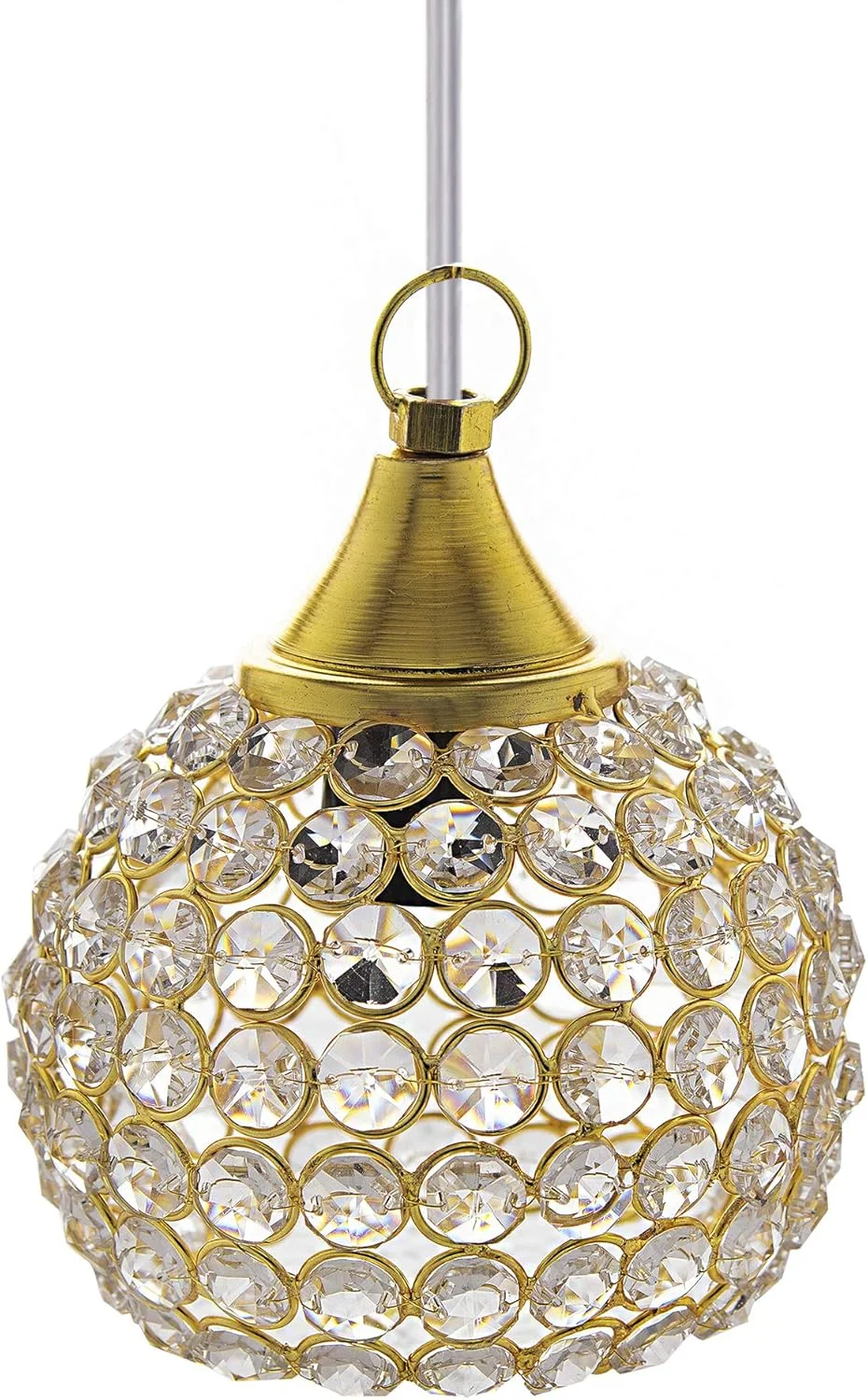 چراغ آویز کریستالی Homesake - چراغ سقفی مدرن، دکوراسیون شیک منزل، نور سفید گرم، مناسب اتاق نشیمن، اتاق خواب، طراحی معاصر، لوستر کریستالی تزئینی، روشنایی بهبود خانه (طلایی)