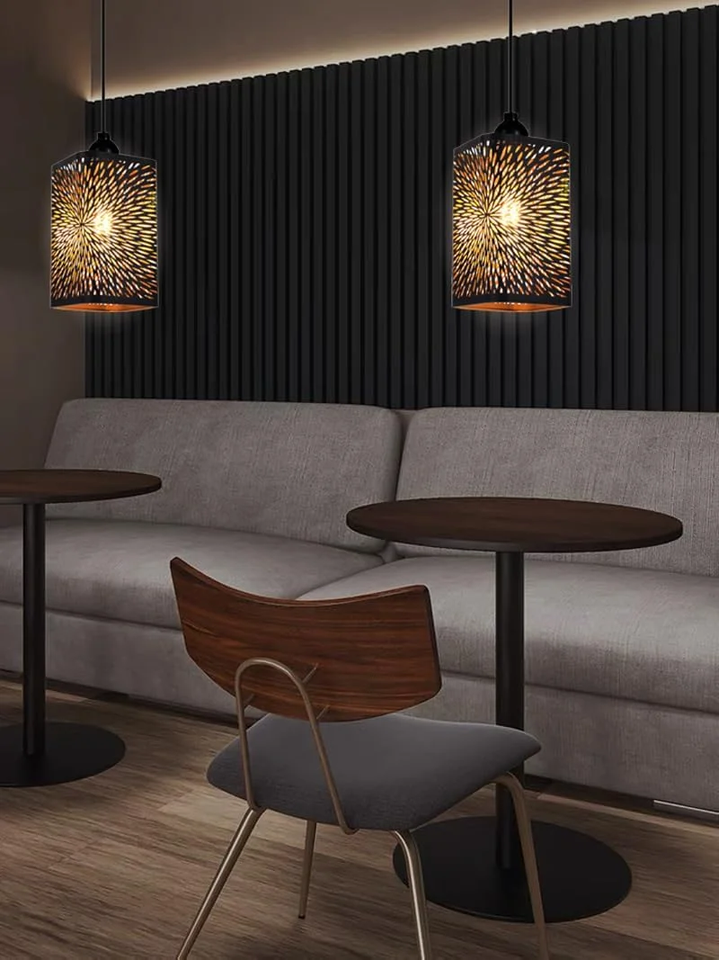 2 عدد چراغ آویز با باتری، چراغ تزئینی صنعتی، چراغ آویز باتری خور، چراغ سقفی بدون نیاز به سیم کشی برق، آباژور آتش بازی، چراغ خواب، فانوس برای باغ، بالکن، آلاچیق