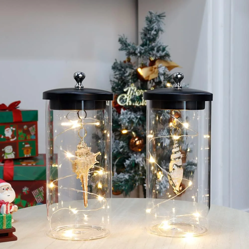 JHY DESIGN ست 2 عددی آباژور تزئینی طرح صدف دریایی، چراغ های باتری خور 7 اینچی بدون سیم با چراغ های تزئینی برای اتاق نشیمن، اتاق خواب، آشپزخانه، عروسی، کریسمس