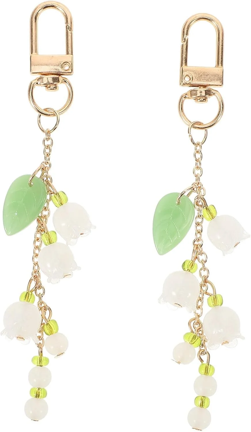 جاکلیدی های کوچک و زیبا برای کلید ماشین، جاکلیدی گل شیشه ای سفارشی با کارابین، لوازم جانبی بند مچی برای مردان و زنان، آویز تزئینی کوچک (2 عدد)