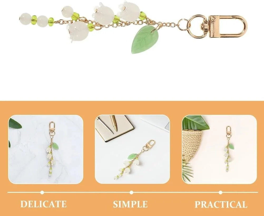 جاکلیدی های کوچک و زیبا برای کلید ماشین، جاکلیدی گل شیشه ای سفارشی با کارابین، لوازم جانبی بند مچی برای مردان و زنان، آویز تزئینی کوچک (2 عدد)