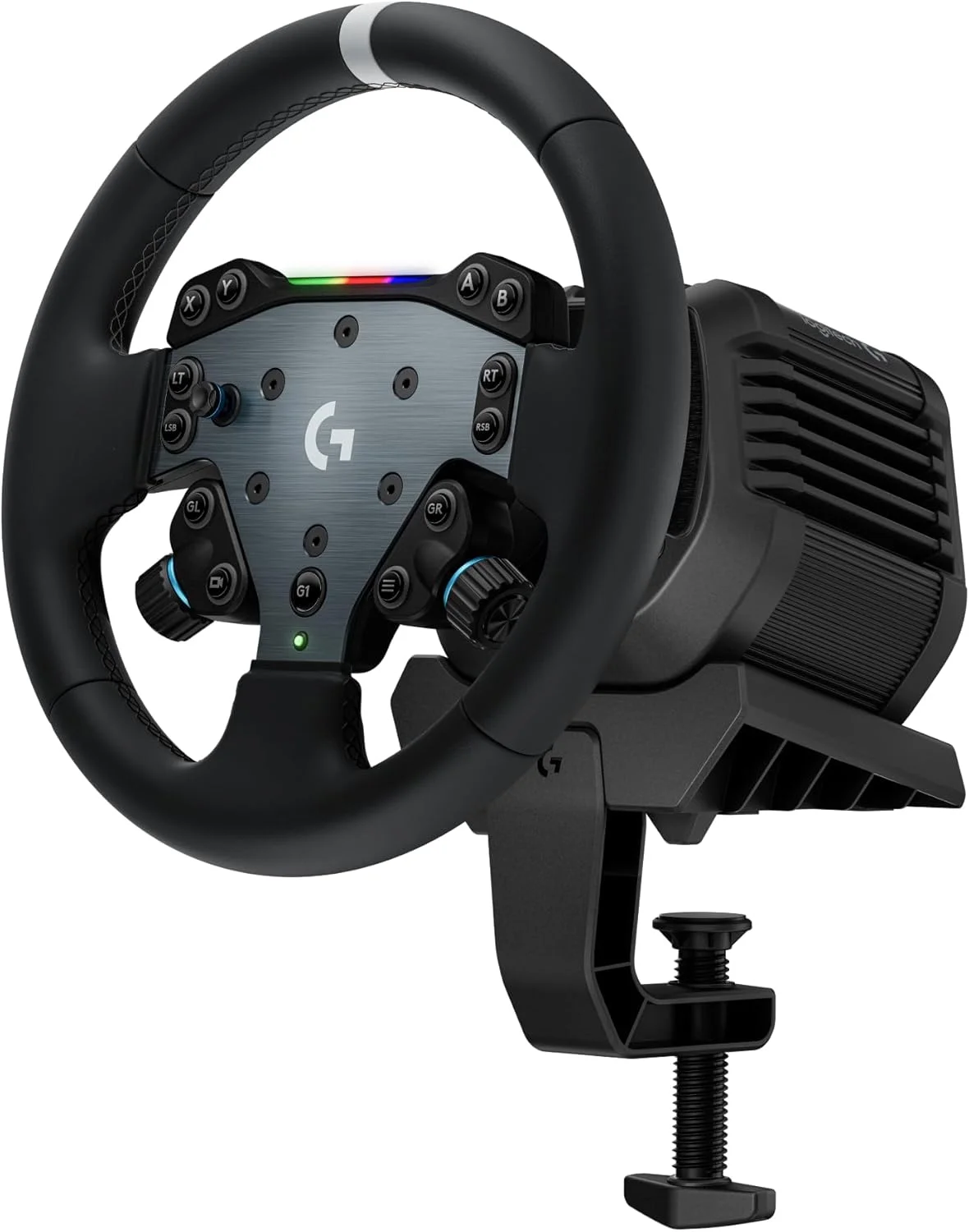 سیستم Logitech G RS50، مجموعه فرمان مسابقه شبیه ساز 3 تکه - پایه فرمان RS50 با درایو مستقیم 8 نیوتن متر، هاب فرمان RS با 13 دکمه و فرمان گرد RS 11 اینچی - برای کامپیوتر