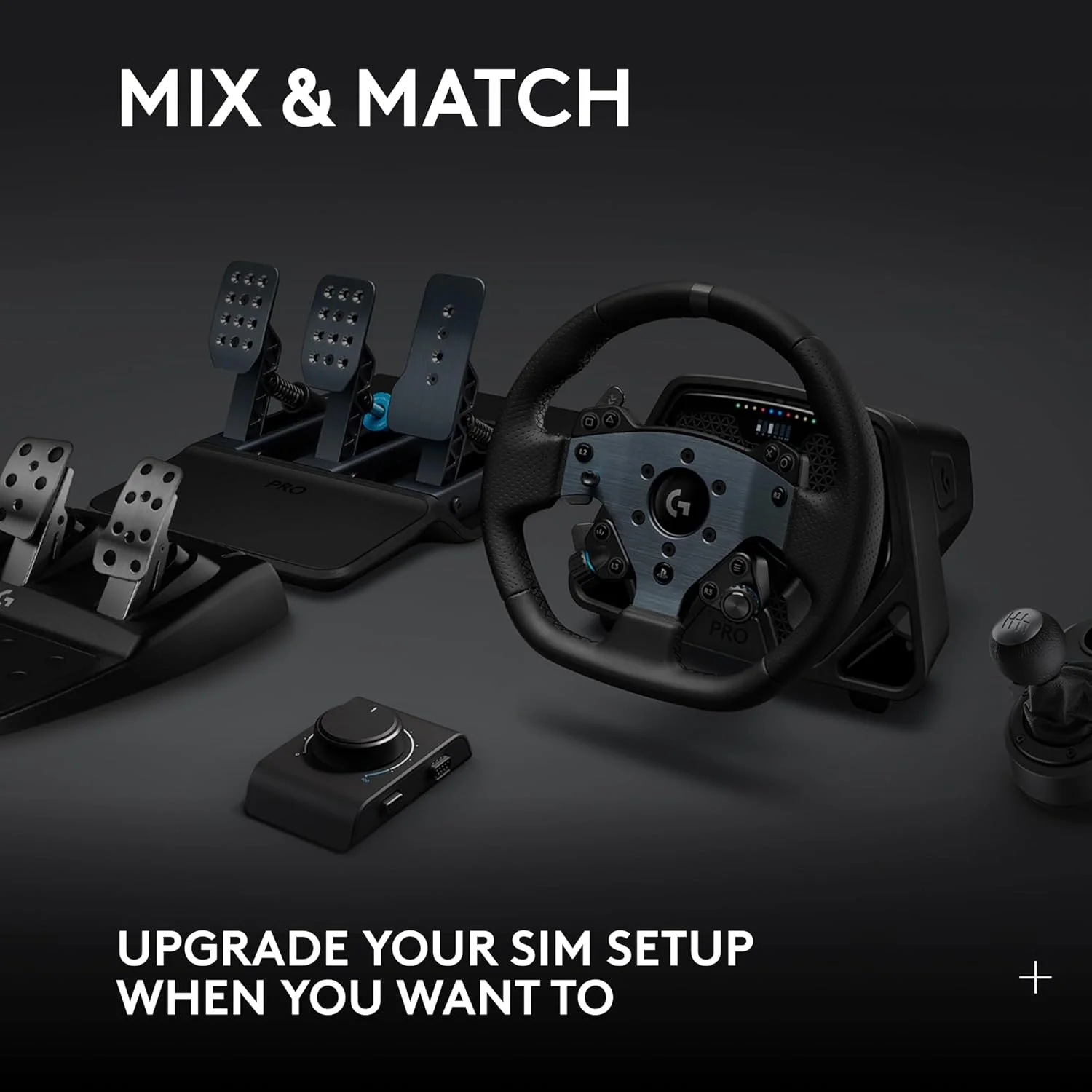 آداپتور مسابقه لاجیتک G برای G29، G920، G923، چرخ و پدال های مسابقه PRO، دسته دنده Driving Force، دسته دنده RS و ترمز دستی - کنسول ها و کامپیوتر - مشکی