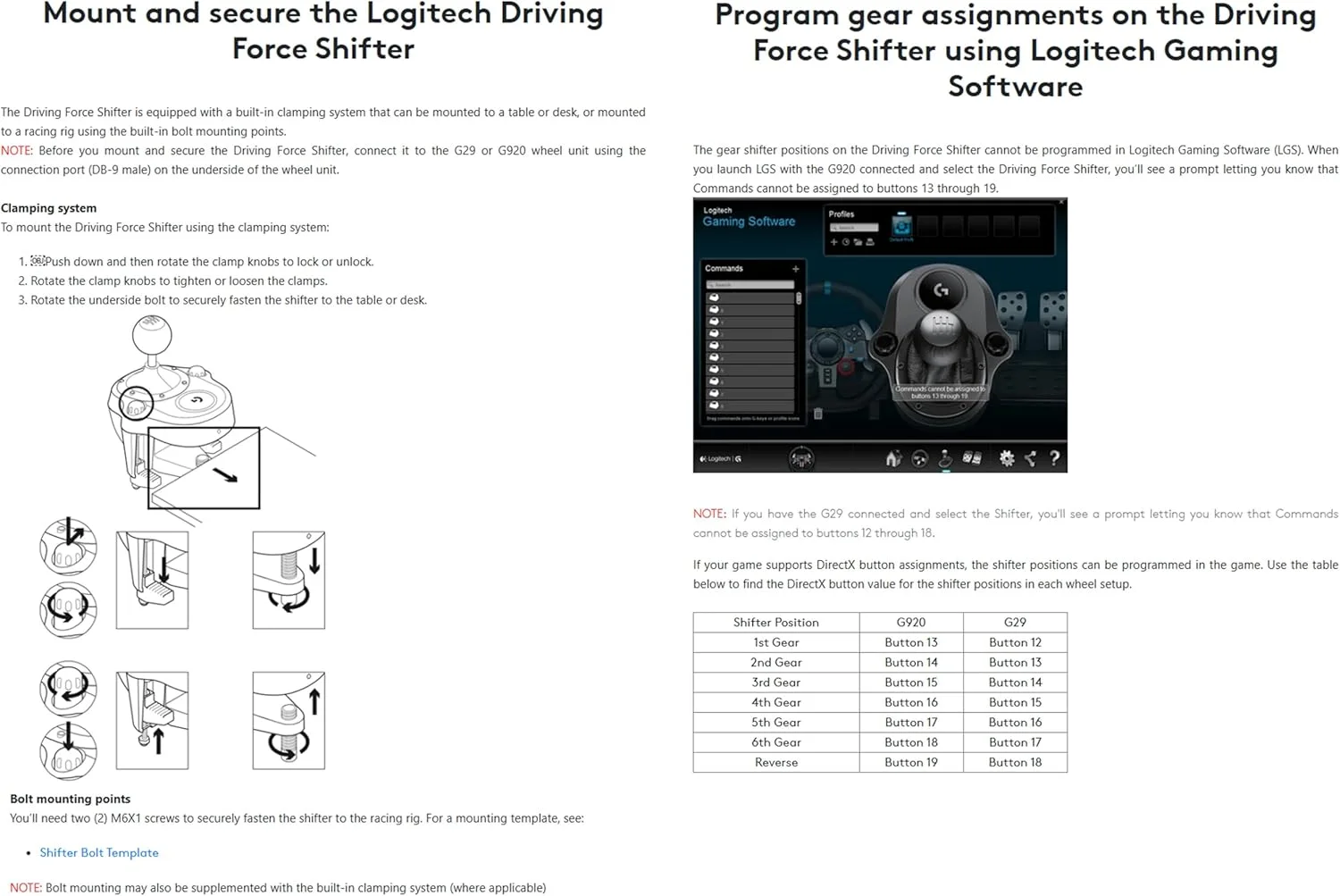 دنده مسابقه ای Logitech G Driving Force برای فرمان های مسابقه ای G29 و G920 Driving Force - مشکی - نسخه امارات