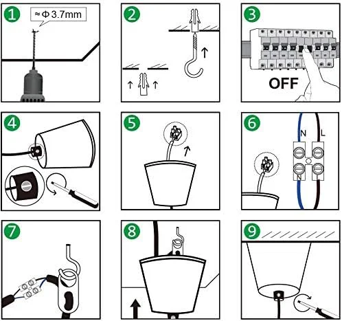 چراغ آویز سقفی تزئینی کوچک سفید رنگ لاتوس با سرپیچ E27، مناسب برای آشپزخانه، اتاق ناهارخوری، اتاق کودکان، اتاق نشیمن، لافت و دفتر، حداکثر طول 100 سانتی متر