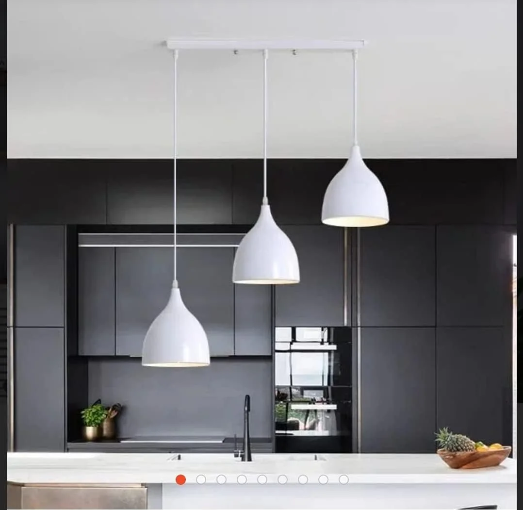 چراغ آویز سقفی دکوراتیو مدل لاینر سفید لایز دکور، کلاسیک، مناسب برای خانه، رستوران، اتاق نشیمن