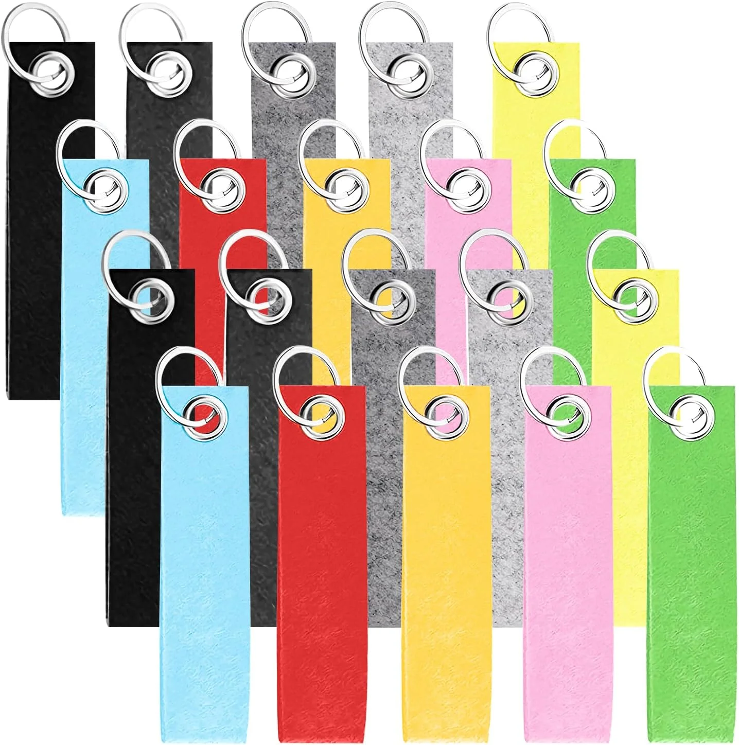 جاکلیدی نمدی مسن، 20 عدد جاکلیدی خام DIY، آویز جاکلیدی 10 رنگ برای کلید، کیف دستی، کیف پول، لوازم جانبی تزئینی