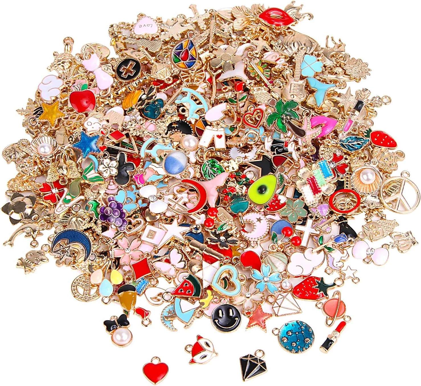 350 آویز زیورآلات سازی MAKINGTEC، آویزهای میناکاری شده با روکش طلایی، لوازم تزئینی برای ساخت گردنبند، دستبند، گوشواره، جاکلیدی و صنایع دستی