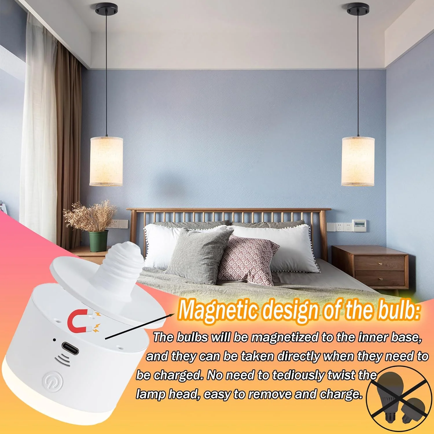 چراغ آویز با باتری و کنترل از راه دور، چراغ آویز بی سیم بدون نیاز به سیم کشی، بسته 3 عددی چراغ آویز پارچه ای برای جزیره آشپزخانه، لوستر باتری خور با لامپ های قابل شارژ با 30 ساعت عمر باتری