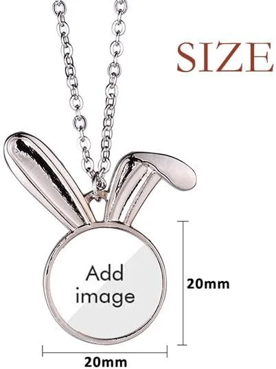 گردنبند آویز خرگوش با طرح گل مراکشی آبی