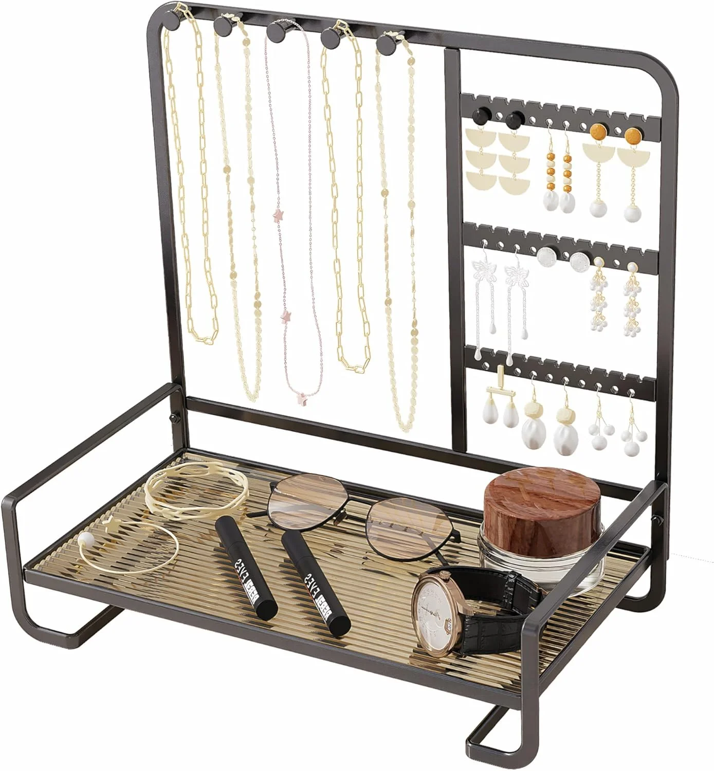 نگهدارنده جواهرات، آویز نمایش جواهرات گردنبند آویز گوشواره، سینی سازمان دهنده لوازم جانبی برای دستبند انگشتر ساعت.