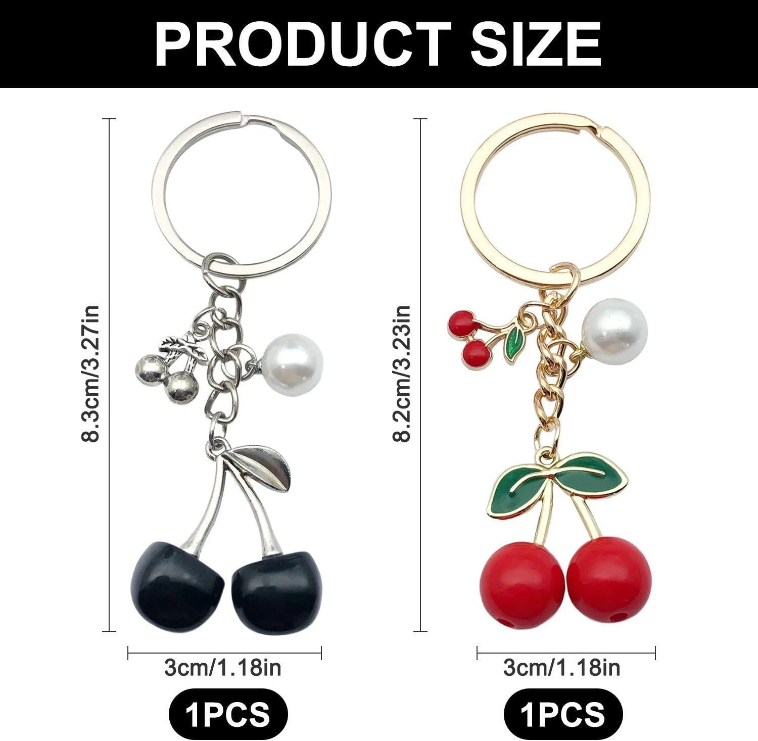 دو عدد آویز کلید طرح گیلاس، آویزهای جالب، آویزهای تزئینی زنانه، آویزهای شیرین و بامزه، آویزهای خلاقانه