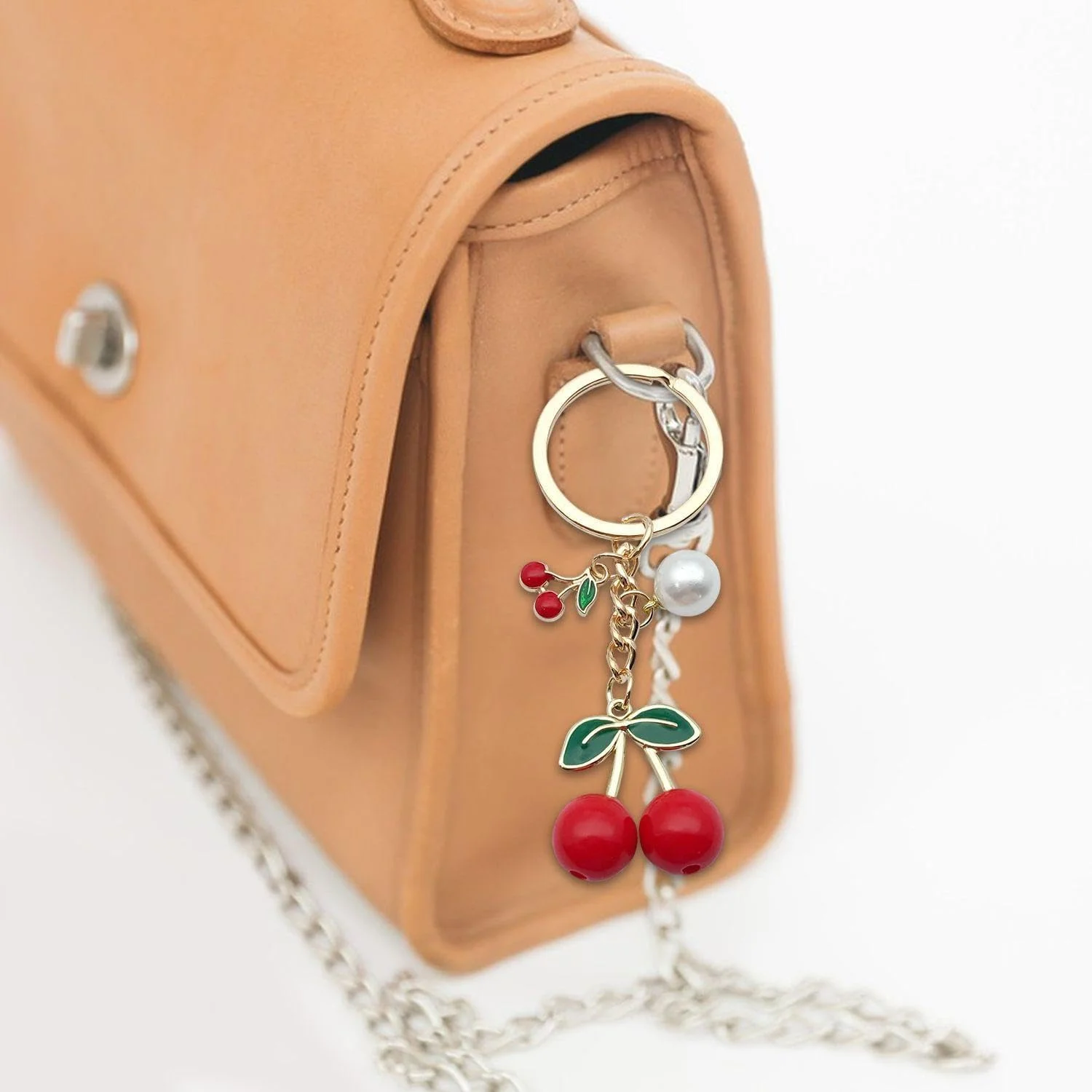 دو عدد آویز کلید طرح گیلاس، آویزهای جالب، آویزهای تزئینی زنانه، آویزهای شیرین و بامزه، آویزهای خلاقانه