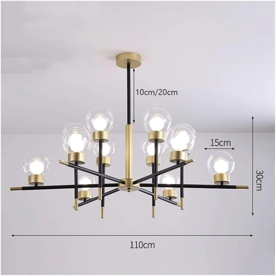 چراغ آویز شیشه ای اسکاندیناوی برای اتاق نشیمن، اتاق خواب، اتاق غذاخوری، لوستر سقفی تزئینی داخلی (12)