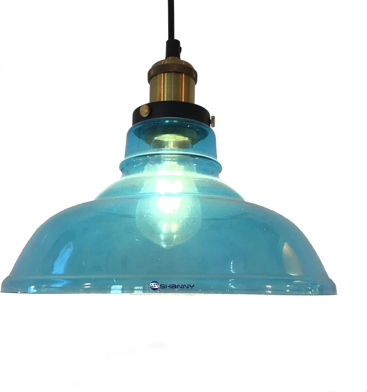 چراغ آویز تزئینی شنی، مناسب برای میز ناهارخوری، بار، کافه و کانتر، رنگ آبی اقیانوسی