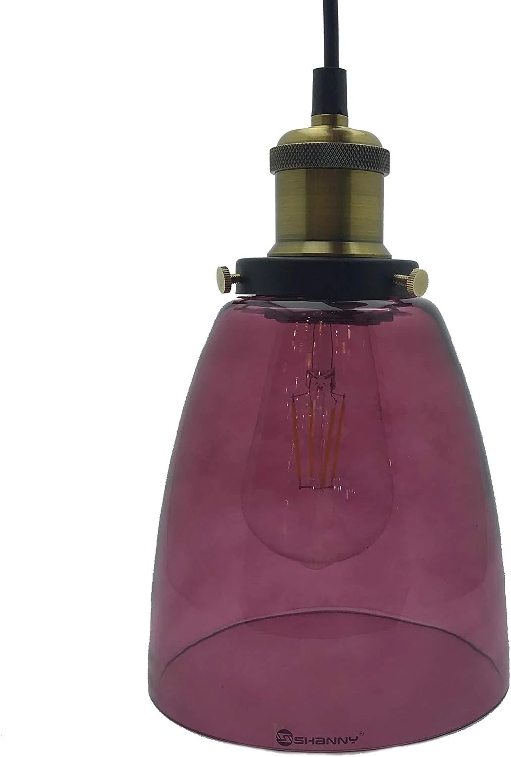 چراغ آویز تزئینی شنی، مناسب برای میز ناهارخوری، رنگ صورتی، مناسب برای بار، کافه و کانتر، سایز 5 اینچ