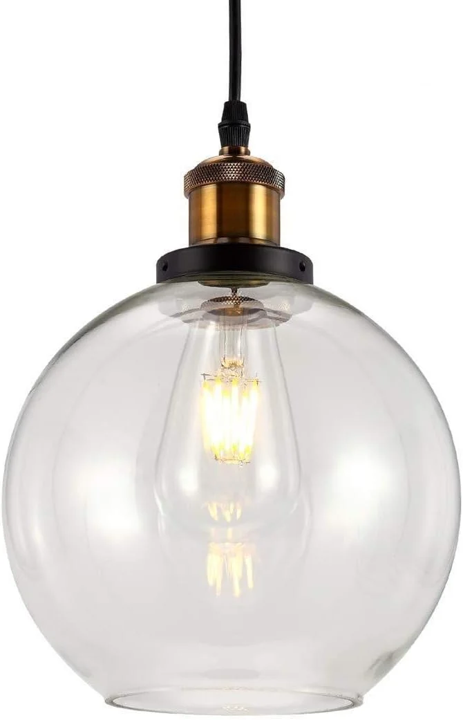 چراغ آویز مدرن شنی، چراغ های تزئینی آویز، چراغ میز ناهارخوری، رنگ شفاف، مناسب برای بار، باشگاه، کافه، و میز پذیرش، قطر 25 سانتی متر