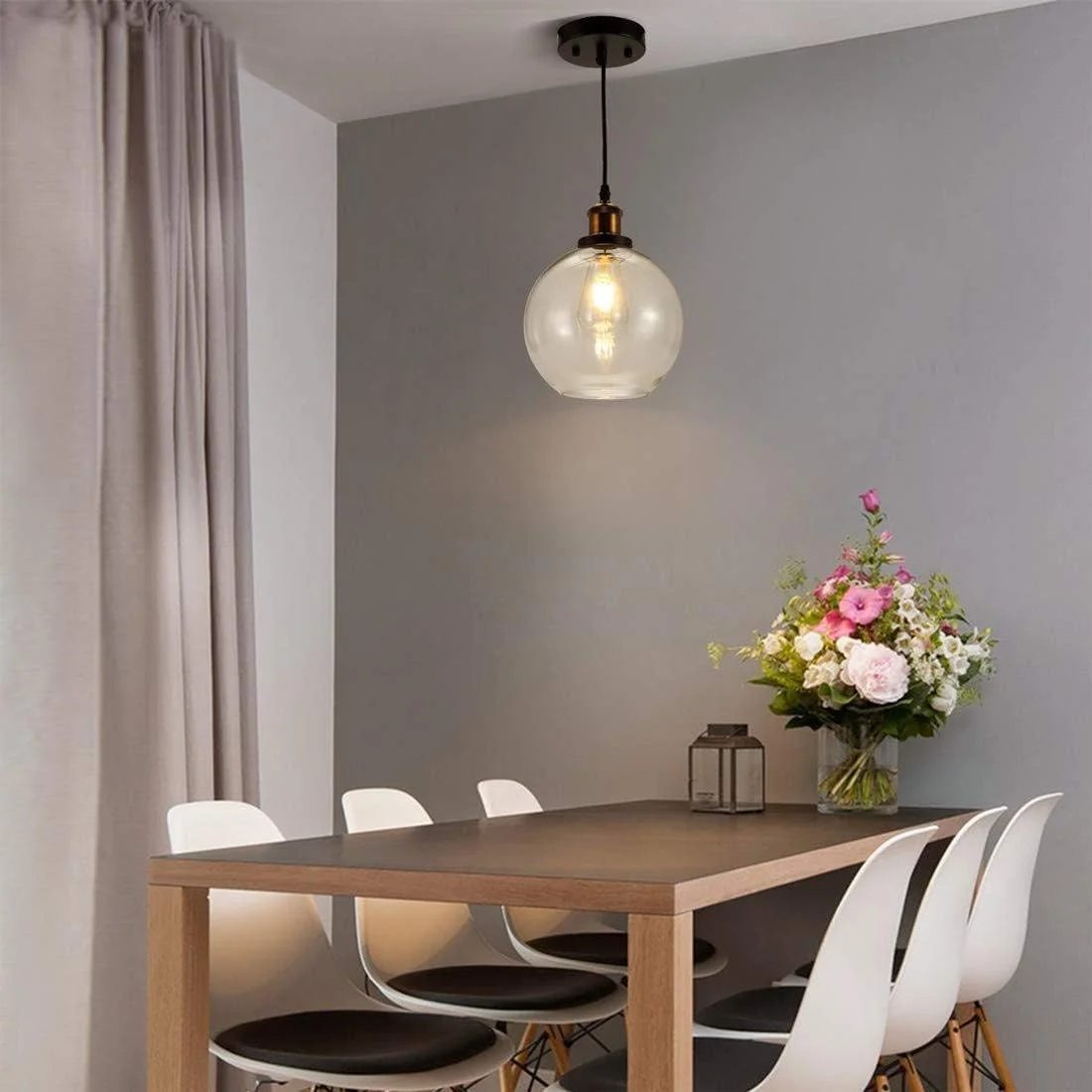 چراغ آویز مدرن شنی، چراغ های تزئینی آویز، چراغ میز ناهارخوری، رنگ شفاف، مناسب برای بار، باشگاه، کافه، و میز پذیرش، قطر 25 سانتی متر