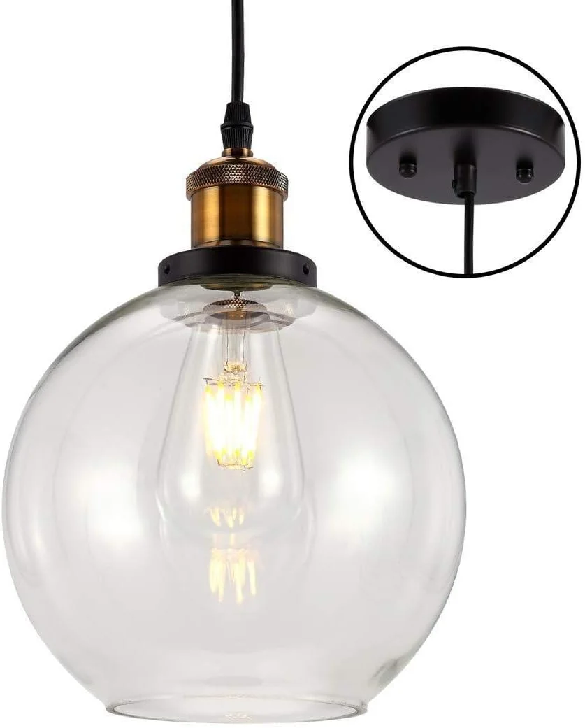 چراغ آویز مدرن شنی، چراغ های تزئینی آویز، چراغ میز ناهارخوری، رنگ شفاف، مناسب برای بار، باشگاه، کافه، و میز پذیرش، قطر 25 سانتی متر