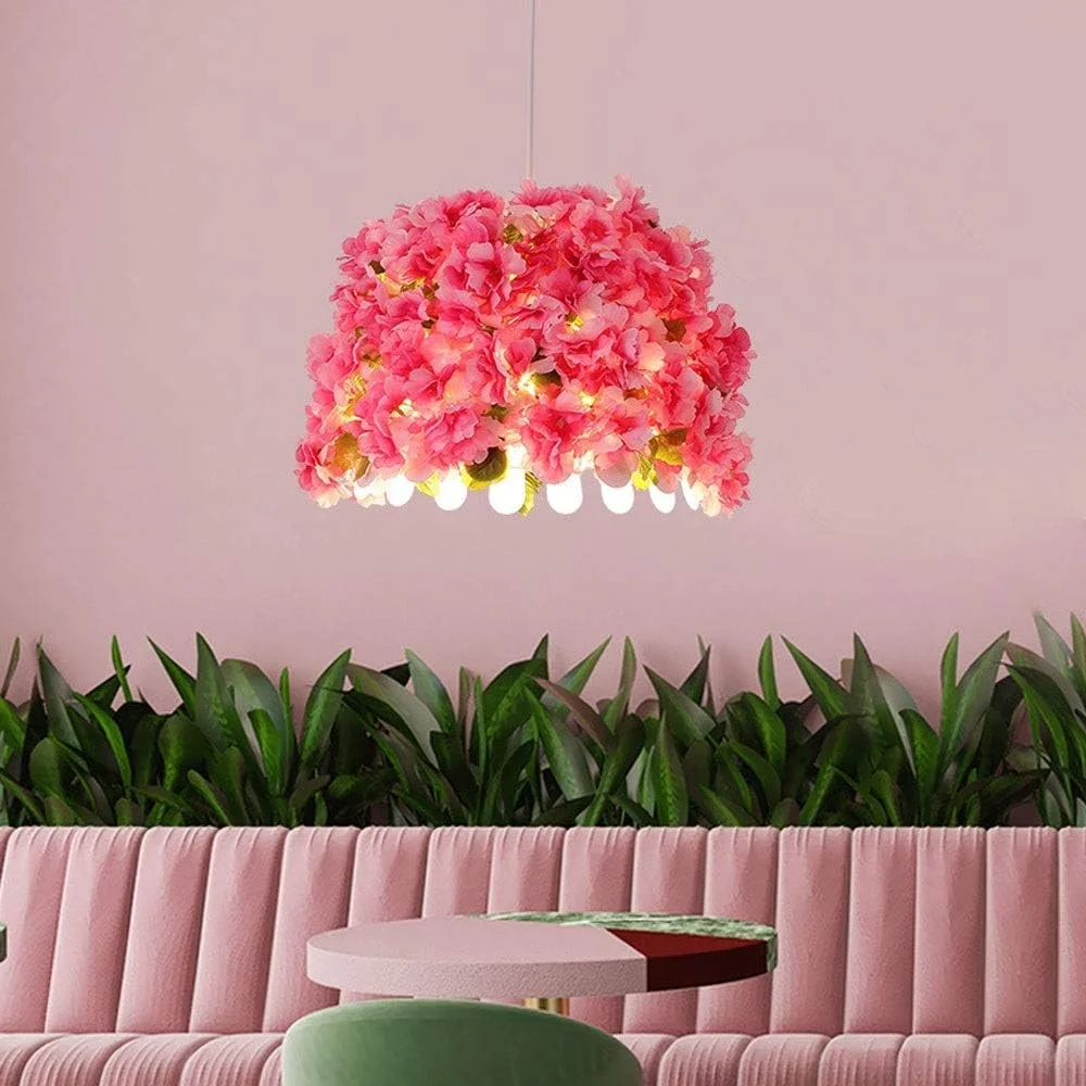 لوستر فلزی گل مصنوعی مدرن Siet، چراغ آویز سقفی نورپردازی نوردیک، چراغ های آویز E27 برای اتاق نشیمن میز ناهار خوری رستوران چراغ آویز تزئینی داخلی