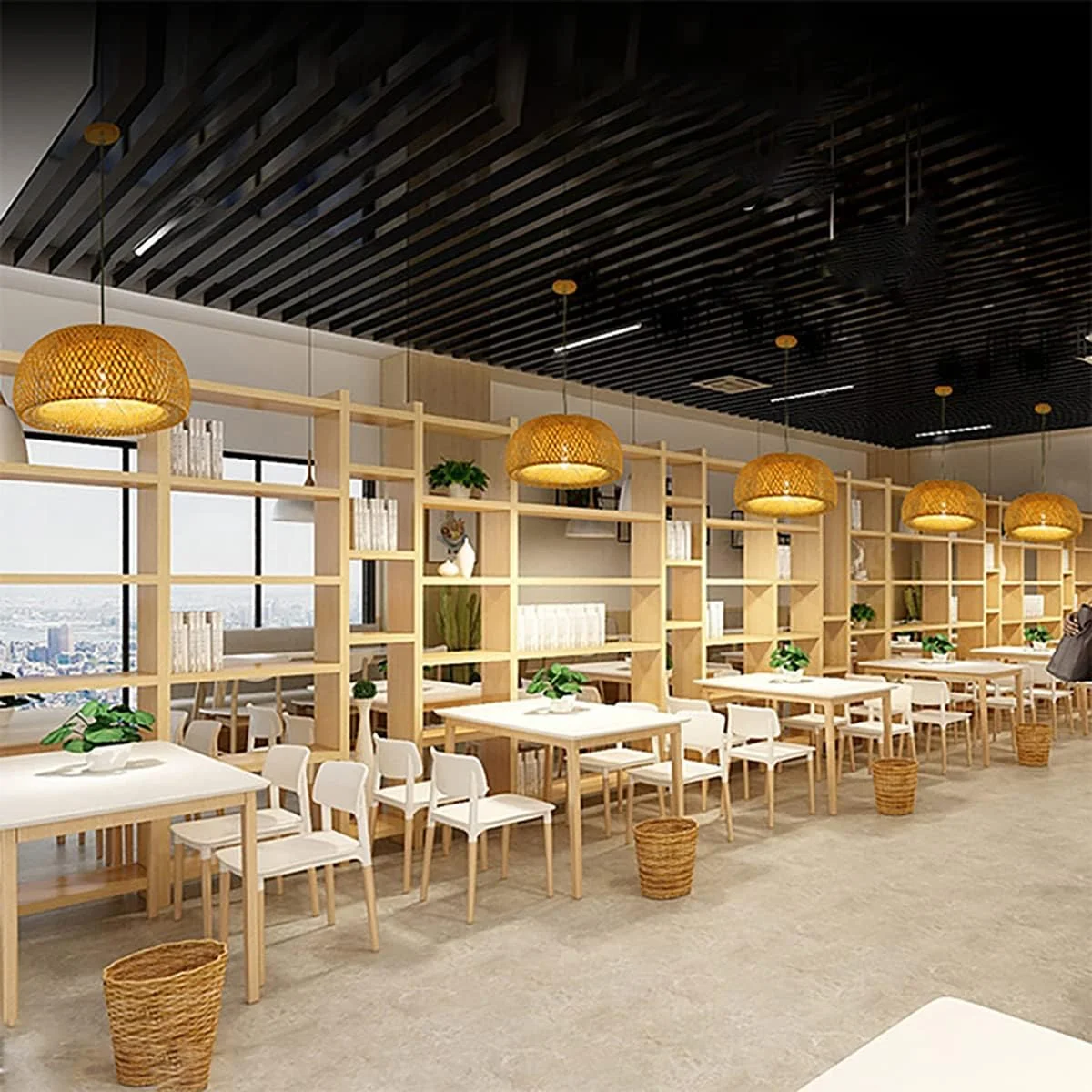 آباژور حصیری بامبو SHIKUN، چراغ آویز سقفی به سبک ویتنامی، چراغ سقفی تزئینی برای رستوران، راهرو، اتاق نشیمن، کافه، 30x18 سانتی متر