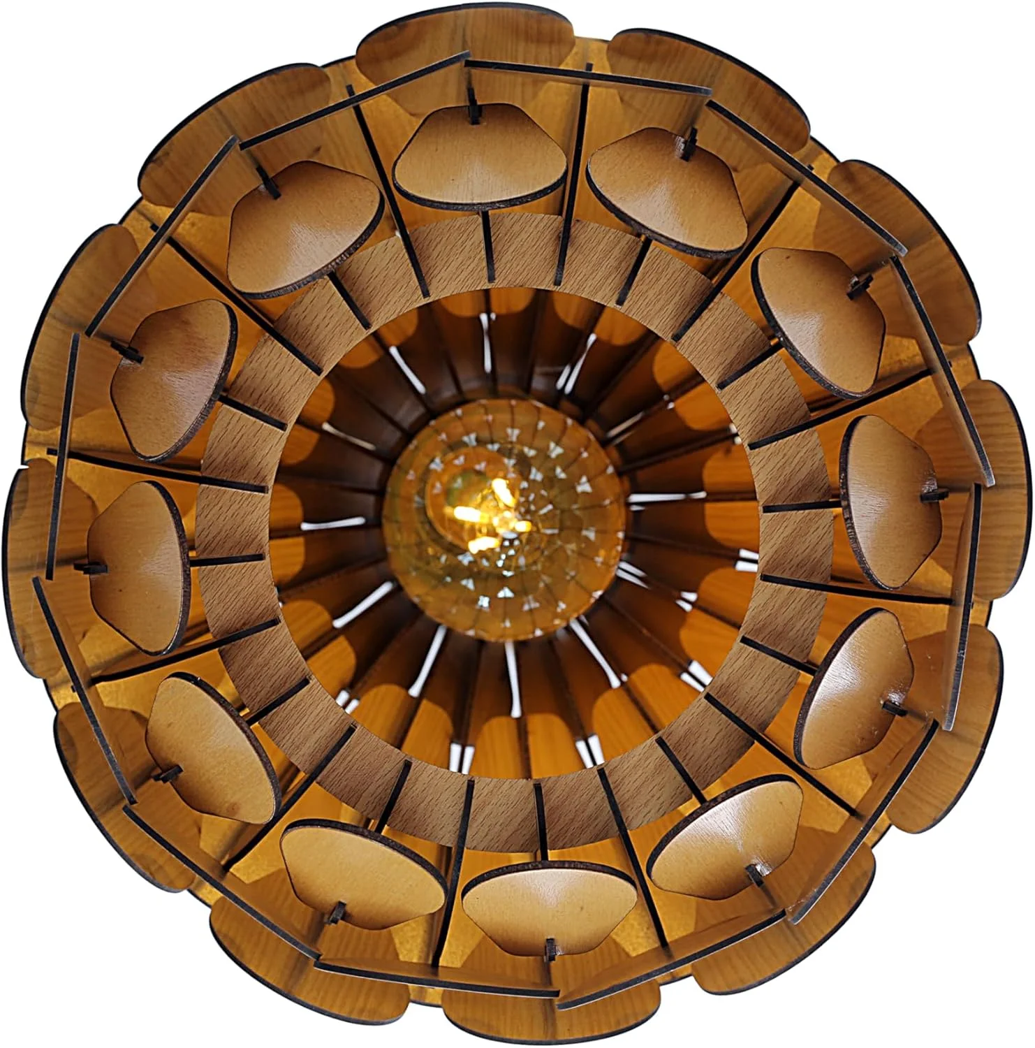 لوستر آویز کاج باشکوه سوباه لیمیا، چراغ سقفی چوبی پرداخت شده برای اتاق نشیمن، اتاق خواب، دفتر و نورپردازی تزئینی بیشتر (پرداخت شده، بزرگ)