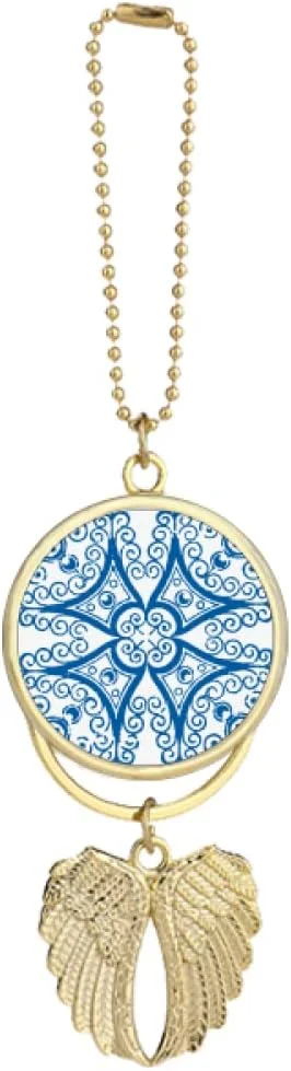 جاکلیدی خودرو با طرح تزئینی تالاورا، تصویرسازی آبی و آویز بال فرشته