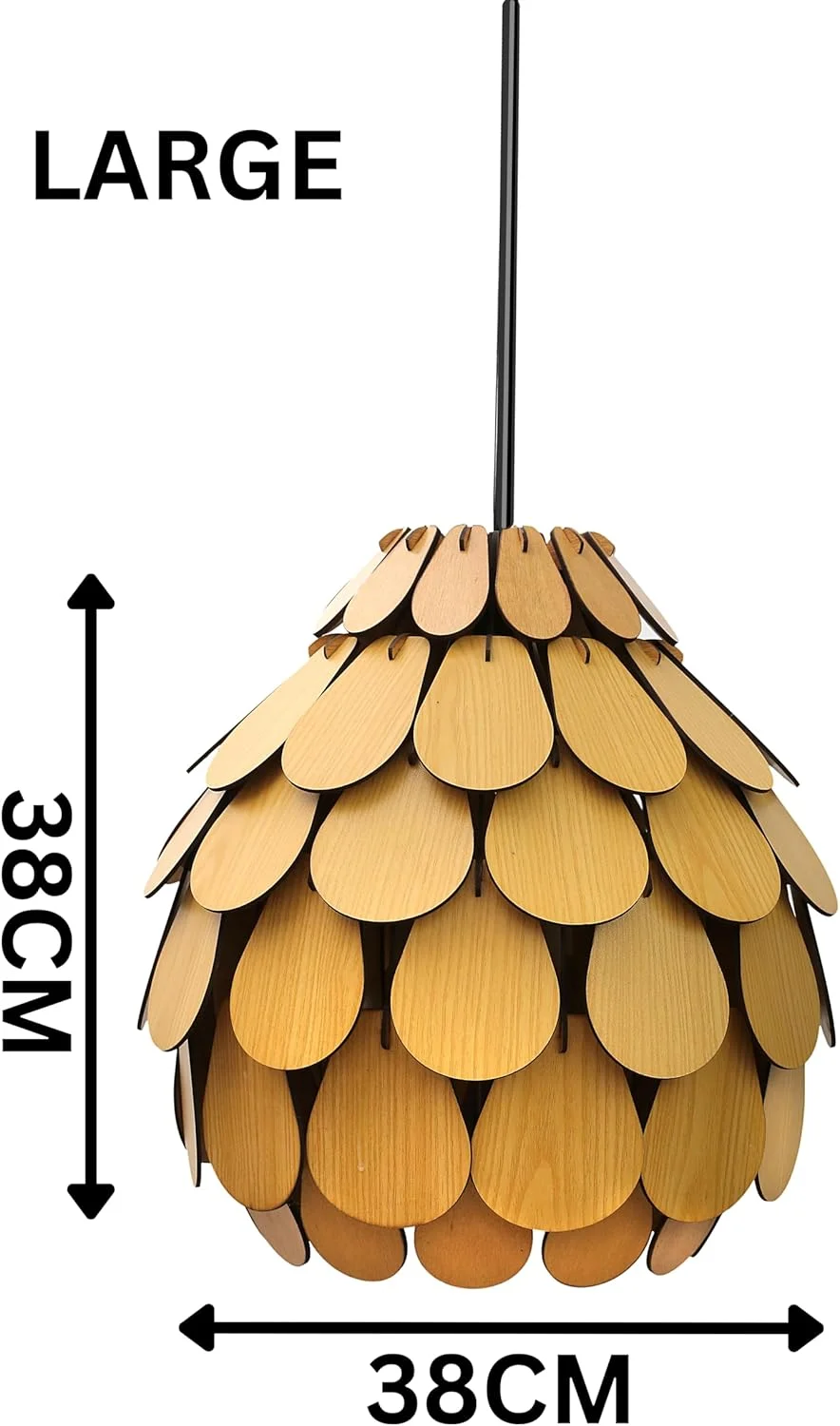 لوستر آویز کاج باشکوه سوباه لیمیا، چراغ سقفی چوبی پرداخت شده برای اتاق نشیمن، اتاق خواب، دفتر و نورپردازی تزئینی بیشتر (پرداخت شده، بزرگ)