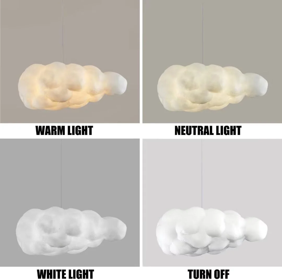 چراغ آویز ابری شبیه‌سازی شده، لوستر ابری پنبه‌ای خلاقانه، چراغ سقفی ابری شناور، چراغ آویز سقفی تزئینی ابری برای اتاق خواب، اتاق غذاخوری، راهرو