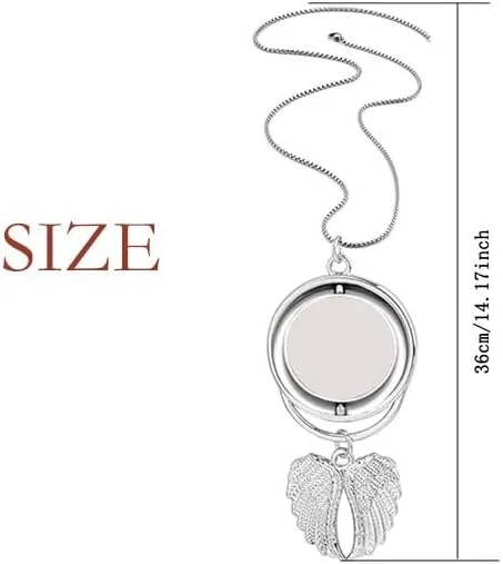 گردنبند آویز طرح تزئینی تالاورا با تصویرسازی آبی بال فرشته چرخان