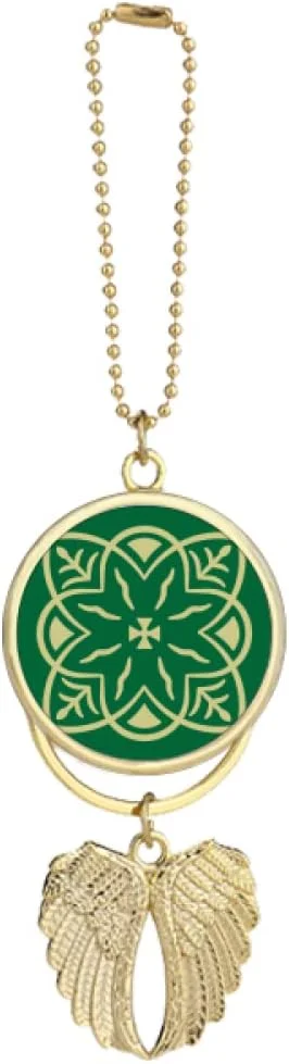 جاکلیدی خودرو با طرح تزئینی به سبک تالاورا سبز، آویز بال فرشته