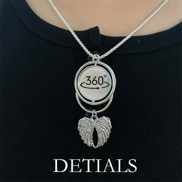 گردنبند آویز طرح تایلندی بنفش با نقش تزئینی بال های فرشته چرخان