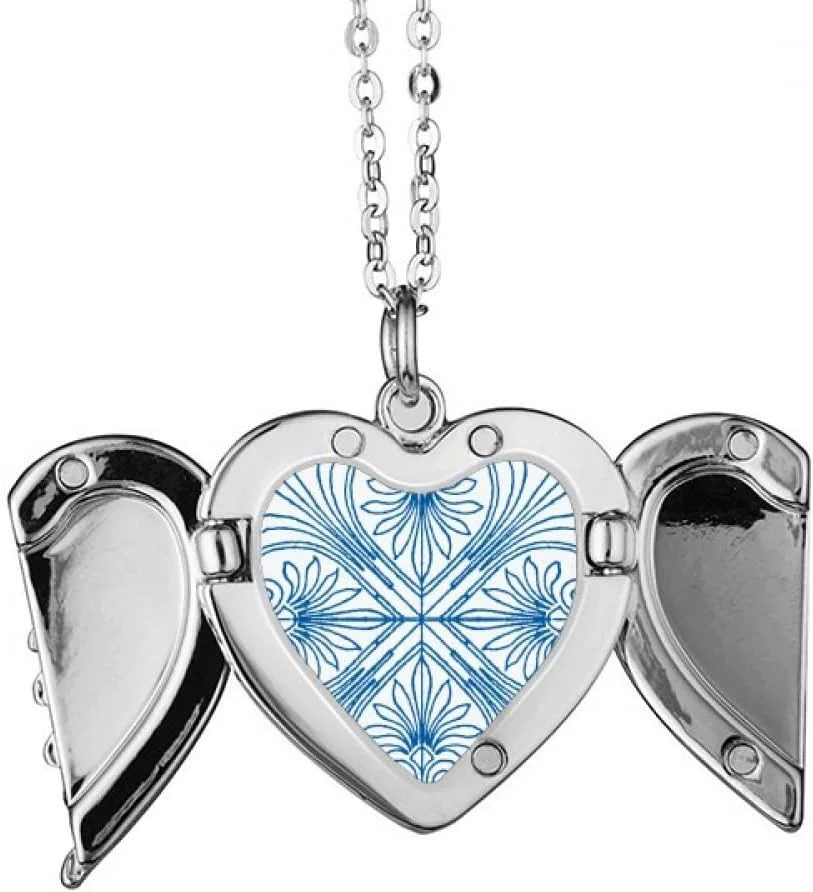 گردنبند آویز بال فرشته با طرح تزئینی آبی به سبک تالاورا، هدیه فشن