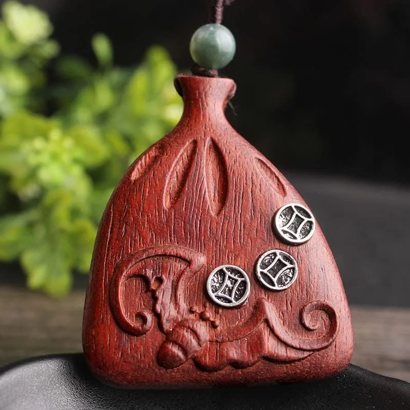 گردنبند آویز چوب صندل زنانه با سبک قومیتی قدیمی - زیورآلات تزئینی بلند