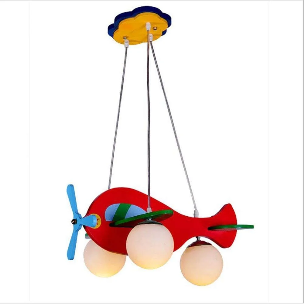 لوستر - آویز چوبی هنری، چراغ آویز کارتونی، روشنایی کودکانه، چراغ آویز خلاقانه، لوستر تزئینی اتاق کودک yd لوستر