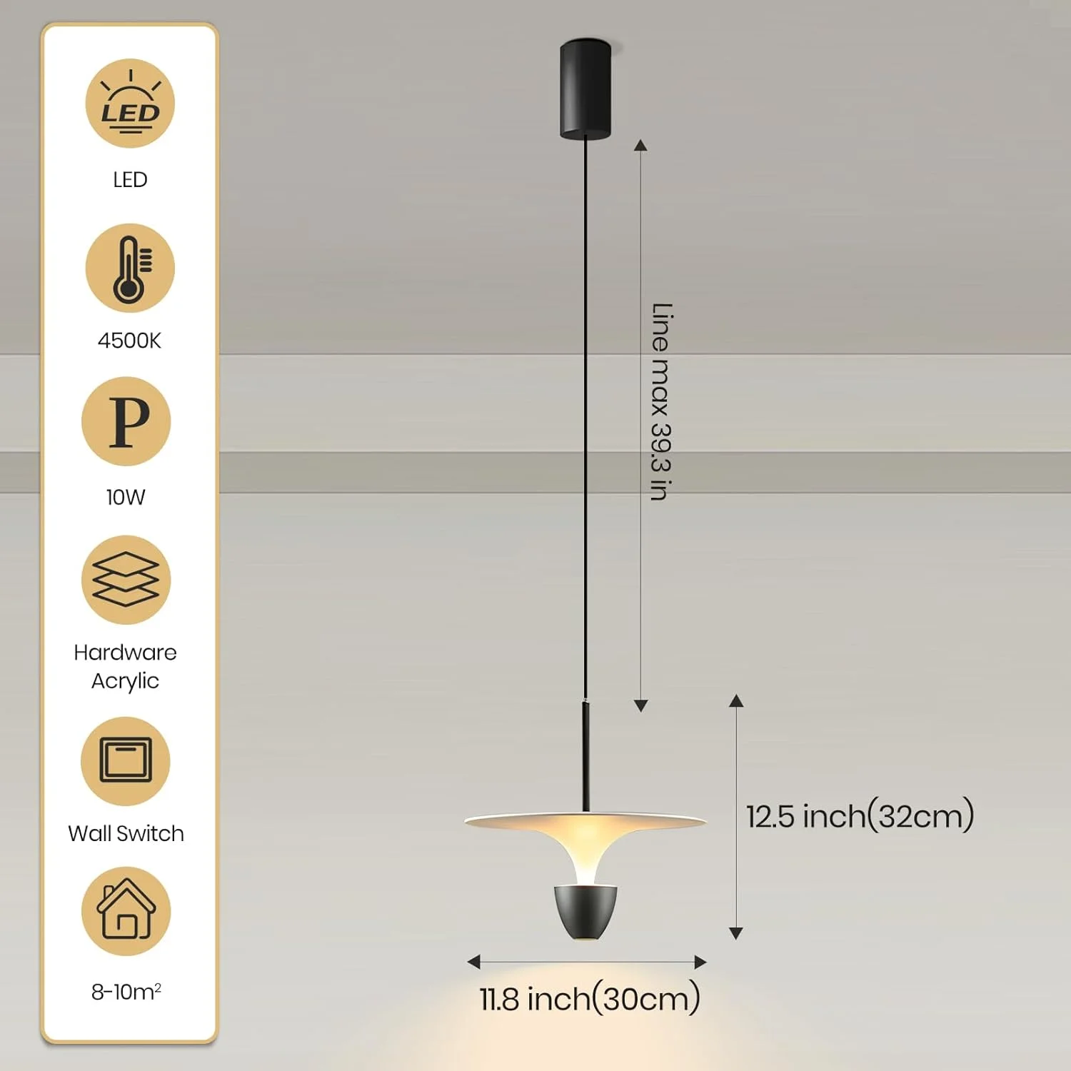 چراغ آویز ال ای دی مدرن YATAI، چراغ آویز شیشه ای مشکی 10 وات، چراغ آویز ال ای دی با ارتفاع قابل تنظیم، 4500K نور سفید گرم برای میز ناهار خوری، جزیره آشپزخانه و اتاق خواب چراغ آویز ال ای دی مدرن YATAI، چراغ آویز شیشه ای مشکی 10 وات، چراغ آویز ال ای دی با ارتفاع قابل تنظیم، 4500K نور سفید گرم برای میز ناهار خوری، جزیره آشپزخانه و اتاق خواب
