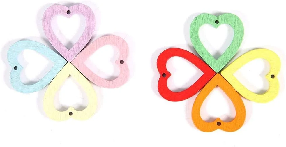 کیت آویز تزئینی گوشواره چوبی، آویز گوشواره رنگ تصادفی 50 عددی برای تزئین مو و تلفن (2325 میلی متر)