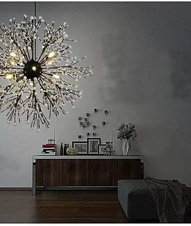 لوستر - آویز ستاره بادی صنعتی تزئینی لباس کافه بار باشگاه نور جرقه ای آتش بازی ال ای دی سفید گرم