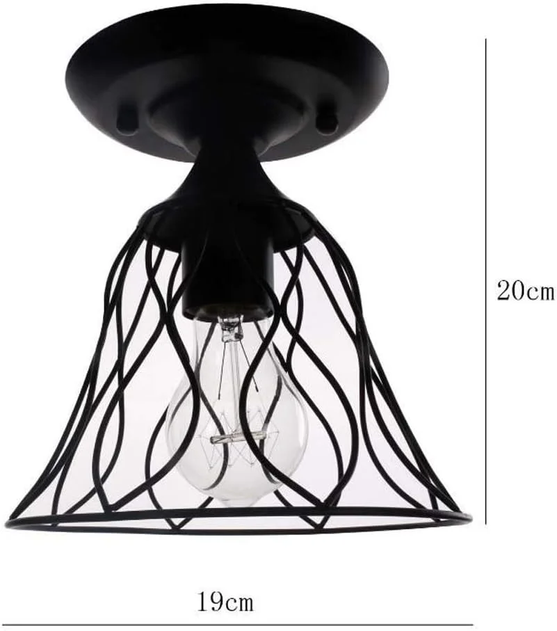لوستر YUNZHI - چراغ آویز آهنی، روکش بلندگوی سبک صنعتی یکپارچهسازی با سیستمعامل لوستر تک سر، لامپ آویز تزئینی راهرو کافه رستوران، لوستر E27