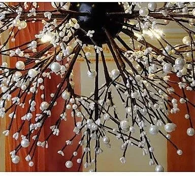 لوستر یون‌ژی - آویز ستاره‌ای طرح صنعتی، مناسب برای تزئین لباس‌فروشی، کافه، بار، نور آتش‌بازی ال‌ای‌دی، نور سفید گرم و دلپذیر