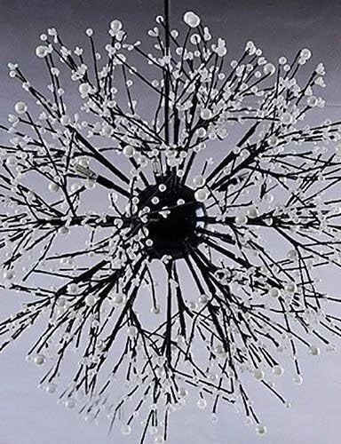 لوستر یون‌ژی - آویز ستاره‌ای طرح صنعتی، مناسب برای تزئین لباس‌فروشی، کافه، بار، نور آتش‌بازی ال‌ای‌دی، نور سفید گرم و دلپذیر