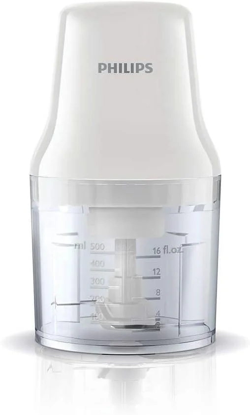 خردکن فیلیپس مدل Daily Collection - با توان 450 وات، ظرف پلاستیکی 0.7 لیتری، 2 تیغه، سفید - HR1393/01