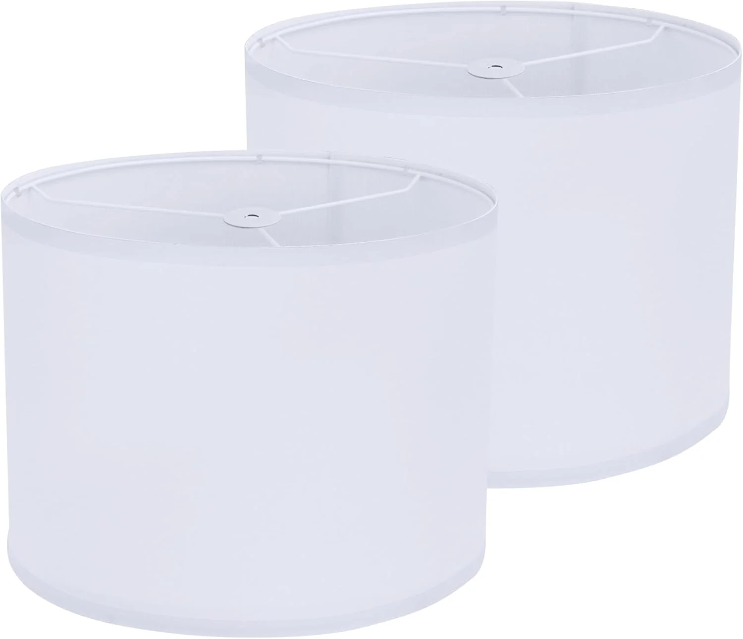 کلاهک آباژور Filltown برای آباژورهای رومیزی، کلاهک استوانه ای 32 سانتی متر قطر در 21 سانتی متر ارتفاع، کلاهک چراغ خواب، مناسب برای آباژورهای ایستاده، بدون نیاز به چنگک، 2 عدد - سفید