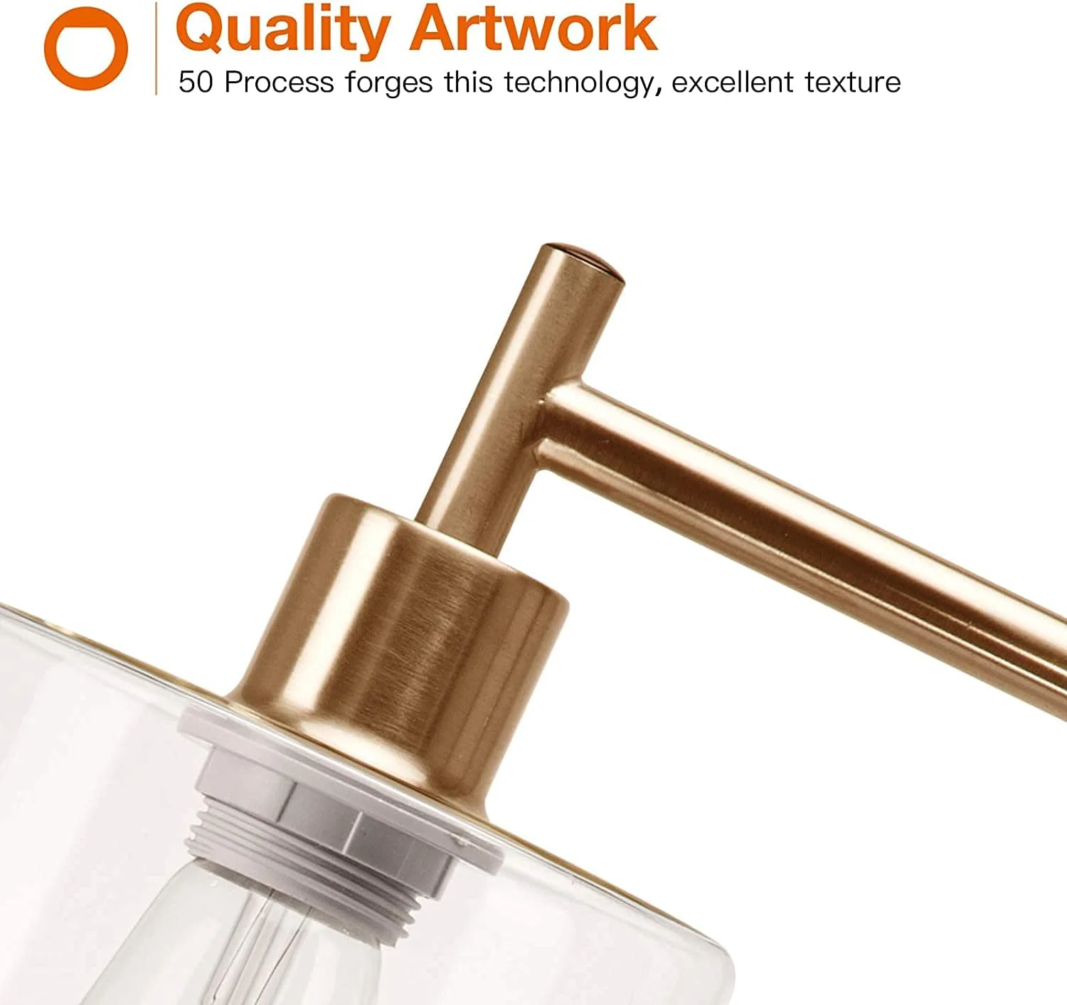 چراغ ایستاده ال ای دی فیروز، با آباژور شیشه ای آویز و لامپ ال ای دی برای اتاق خواب و نشیمن، چراغ پایه بلند مدرن صنعتی برای دفتر (طلایی)