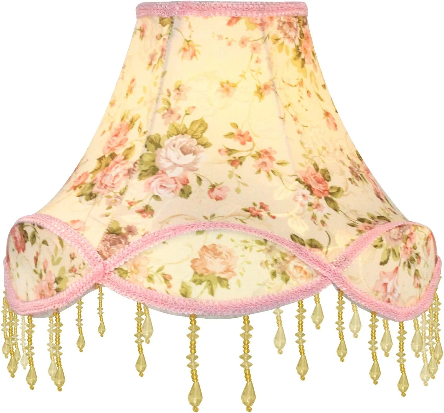 آباژور آویز دست ساز مدل قصر قدیمی، 30 سانتی متری، مناسب برای چراغ های رومیزی، چراغ های ایستاده و چراغ های دیواری، صورتی