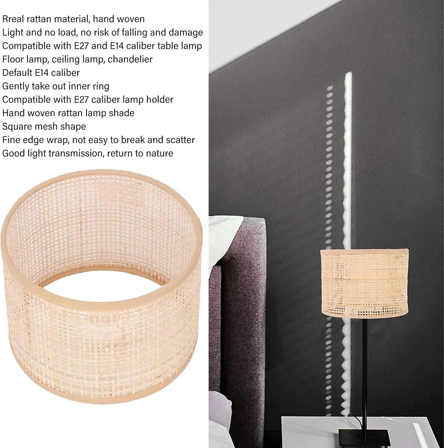 آباژور حصیری، روکش چراغ بافت دستی قدیمی برای چراغ رومیزی، چراغ ایستاده، چراغ سقفی با فناوری عالی، کیفیت