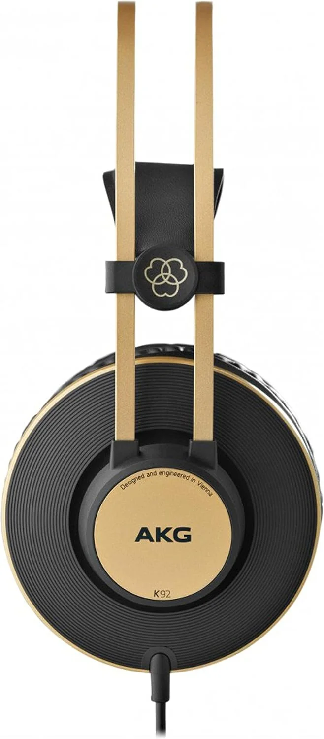 هدفون پشت بسته AKG K92 با عملکرد بالا برای استفاده در استودیو و استفاده روزمره، مشکی/طلایی