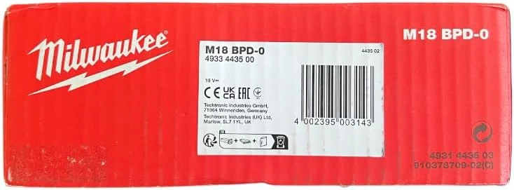 دریل چکشی/ضربه ای شارژی میلواکی M18BPD-0، 18 ولت، جمع و جور (فقط بدنه) دریل چکشی/ضربه ای شارژی میلواکی M18BPD-0، 18 ولت، جمع و جور (فقط بدنه)