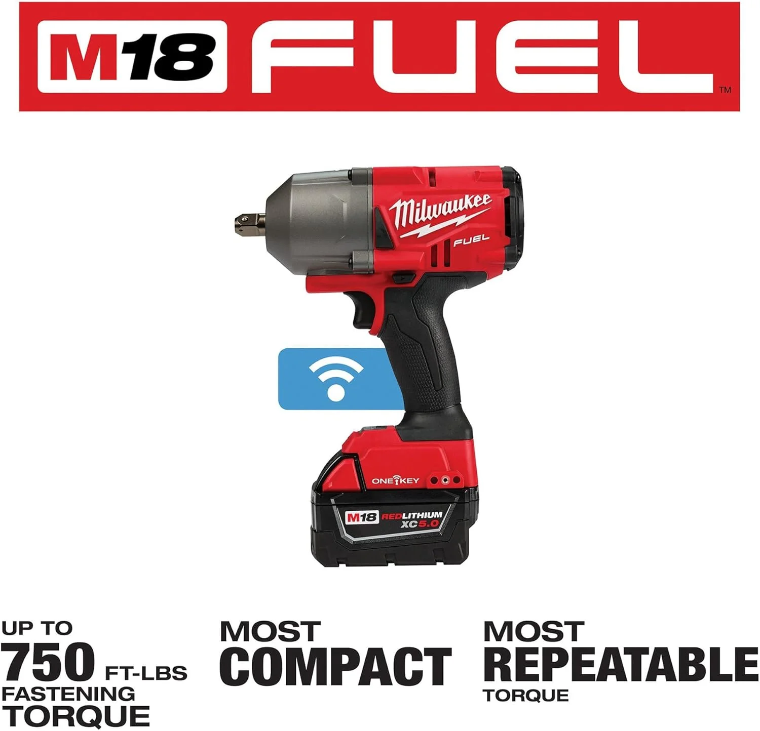 آچار بکس ضربه ای میلواکی، بی سیم، جمع و جور، 18 ولت DC آچار بکس ضربه ای میلواکی، بی سیم، جمع و جور، 18 ولت DC